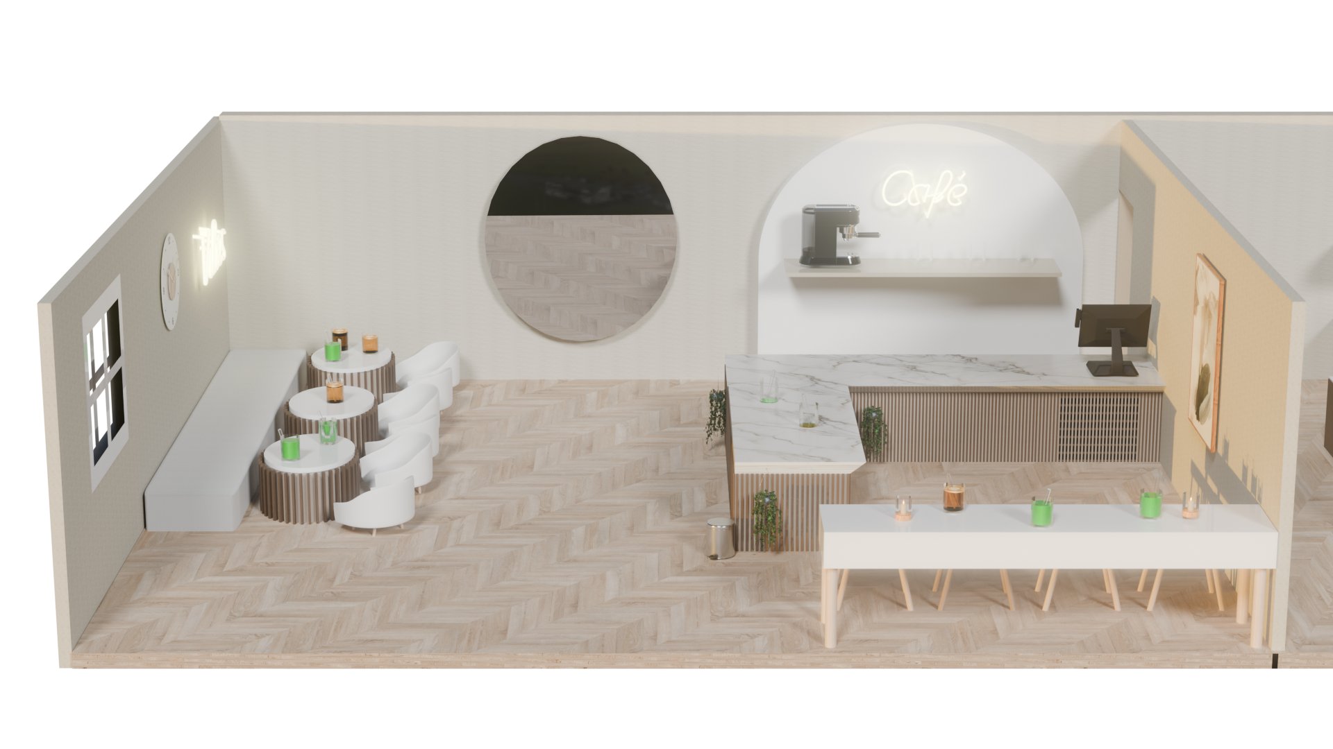 Cafe 3D render 1