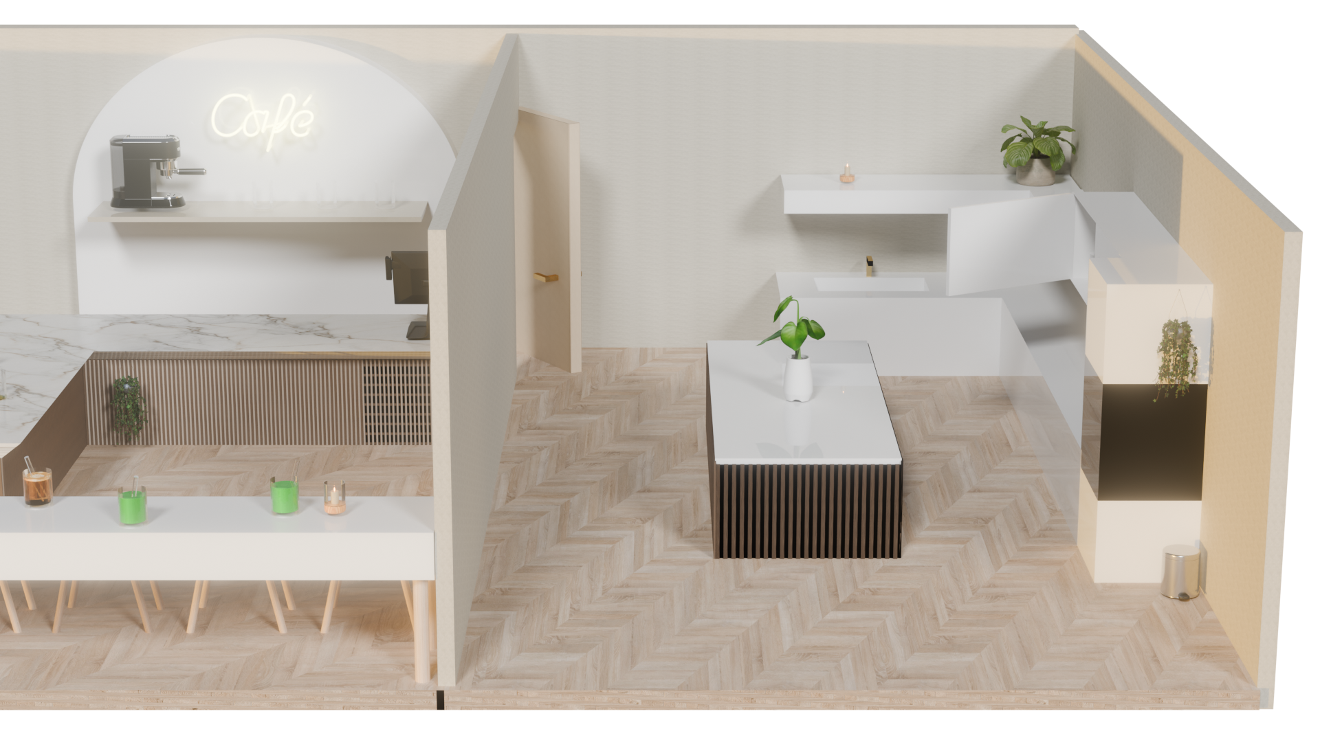 Cafe 3D render 2