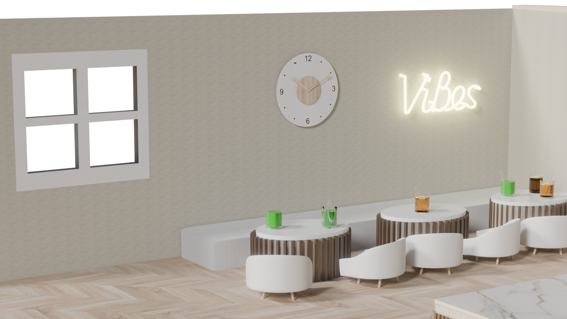 Cafe 3D render 3