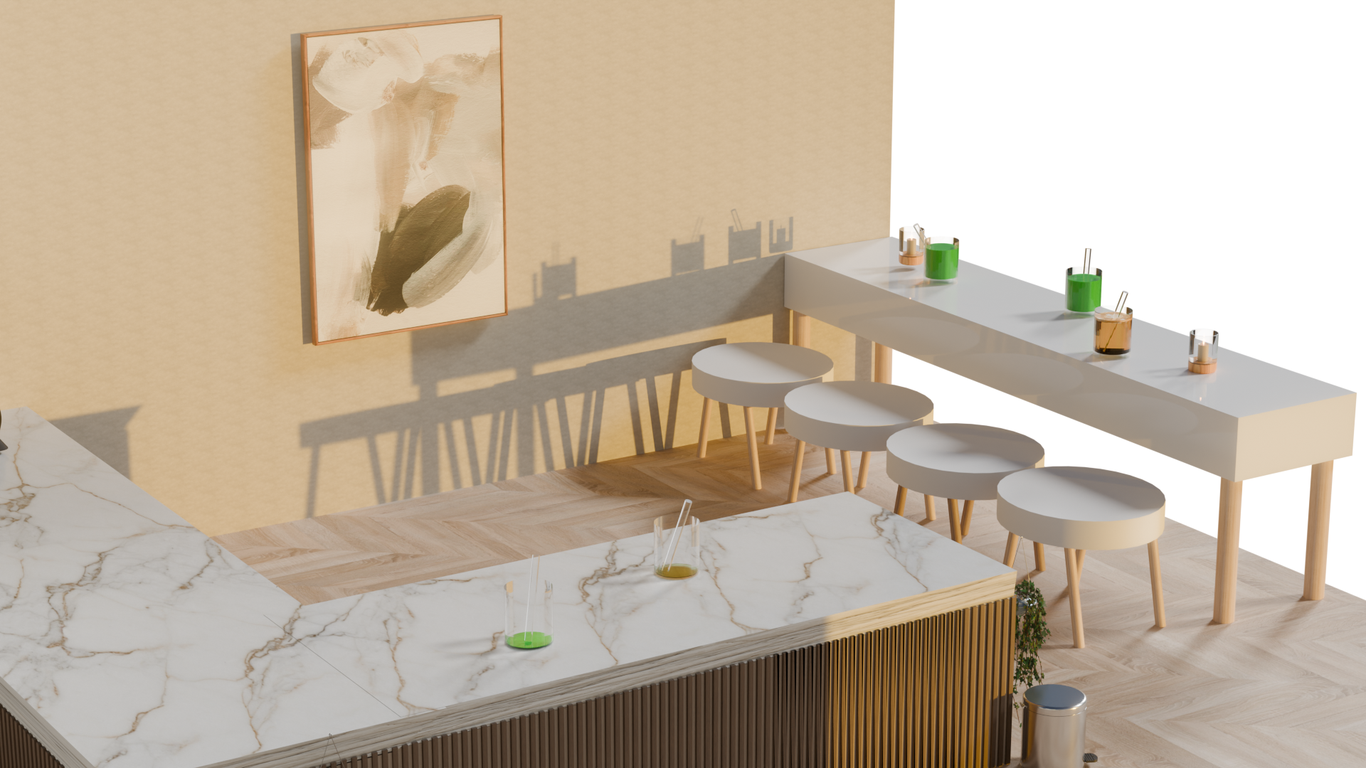 Cafe 3D render 5