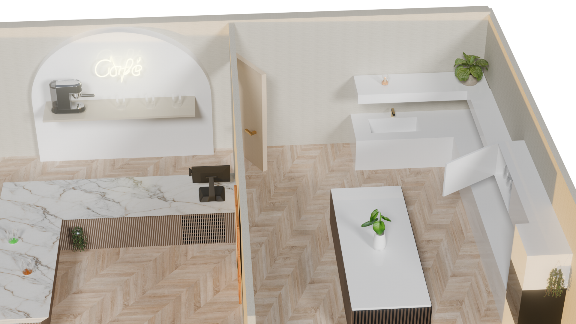 Cafe 3D render 7